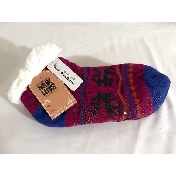 NWT Shea Butter Infused Non-Slip Fleece Lined Muk Luks Socks - Picture 1 of 1